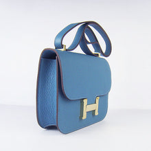 Load image into Gallery viewer, Hermes Constance Cowskin Leather Bag H017 blue golden
