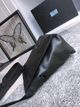Load image into Gallery viewer, Prada Etiquette Black Leather Messenger Bag
