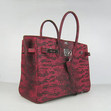 Load image into Gallery viewer, Hermes Birkin 35CM Lizard Pattern handbag 6089 Red/silver
