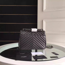 Load image into Gallery viewer, Yves Saint Laurent Medium Monogram College Bag in Anthracite Goatskin
