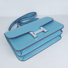 Load image into Gallery viewer, Hermes calf Leather Message Bag H020 light blue silver
