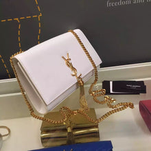 Load image into Gallery viewer, Yves Saint Laurent Medium Monogramme Tassel Bag In White Calfskin
