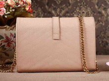 Load image into Gallery viewer, Yves Saint Laurent Small Monogramme Satchel Dark Beige Grain Textured Matelasse Leather
