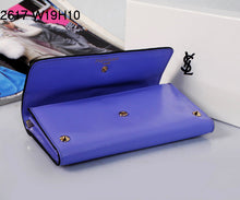Load image into Gallery viewer, Yves Saint Laurent Flap Wallet Purple 2671
