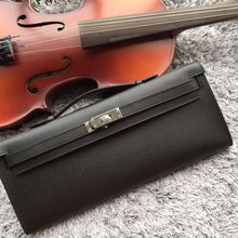 Load image into Gallery viewer, Hermes Black Handcrafted Kelly Cut Clutch
