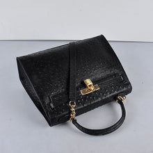 Load image into Gallery viewer, Hermes Kelly 32cm Ostrich Vein 6108 Black Golden
