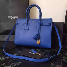 Load image into Gallery viewer, Yves Saint Laurent Small Sac De Jour Bag In Blue Leather
