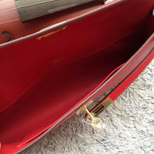 Load image into Gallery viewer, Hermes Red Handcrafted Kelly Cut Clutch
