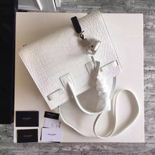 Load image into Gallery viewer, Yves Saint Laurent Small Sac De Jour Croc Embossed White Bag
