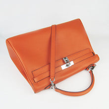Load image into Gallery viewer, Hermes Kelly 35cm Togo Leather Handbag Orange/Silver
