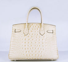 Load image into Gallery viewer, Hermes Birkin 30cm Crocodile Head Vein Handbags Beige Silver
