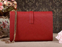 Load image into Gallery viewer, Yves Saint Laurent Small Monogramme Satchel Red Grain Textured Matelasse Leather
