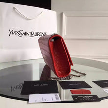 Load image into Gallery viewer, Yves Saint Laurent Medium Monogram Satchel In Red Crocodile Leather
