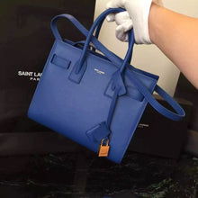Load image into Gallery viewer, Yves Saint Laurent Baby Sac De Jour Bag In Blue Leather
