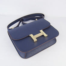 Load image into Gallery viewer, Hermes Constance Cowskin Leather Bag H017 dark blue gold
