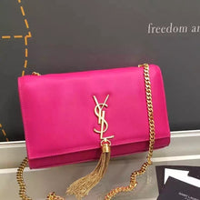Load image into Gallery viewer, Yves Saint Laurent Medium Monogramme Tassel Bag In Red Calfskin
