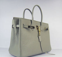 Load image into Gallery viewer, Hermes Birkin 35cm Togo Leather Handbags Dark Grey Golden
