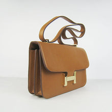 Load image into Gallery viewer, Hermes calf Leather Message Bag H020 light coffee golden
