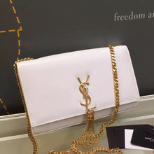 Load image into Gallery viewer, Yves Saint Laurent Medium Monogramme Tassel Bag In White Calfskin
