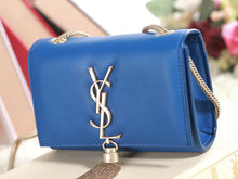 Load image into Gallery viewer, Yves Saint Laurent Mini Monogramme Bag In Original Leather Blue
