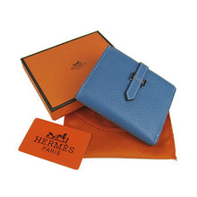 Load image into Gallery viewer, Hermes Wallet H006 Ladies Cow Leather Blue
