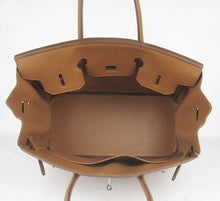Load image into Gallery viewer, Hermes Birkin 35cm Togo Leather Handbags Light Coffee Silver
