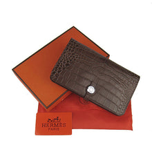 Load image into Gallery viewer, Hermes Wallet H001 Unisex Crocodile Coffee
