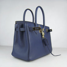 Load image into Gallery viewer, Hermes Birkin 30cm Togo Leather Handbags Dark Blue Golden
