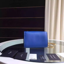 Load image into Gallery viewer, Yves Saint Laurent Small Monogram Satchel Bag In Blue Leather
