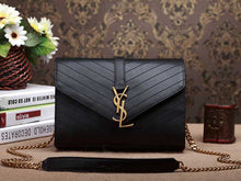 Load image into Gallery viewer, Yves Saint Laurent Small Monogramme Satchel Black Matelasse Antique Gold Hardware
