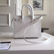 Load image into Gallery viewer, Yves Saint Laurent Nano Sac De Jour Croc Embossed White Bag
