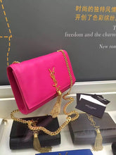 Load image into Gallery viewer, Yves Saint Laurent Medium Monogramme Tassel Bag In Red Calfskin
