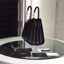 Load image into Gallery viewer, Yves Saint Laurent Baby Sac De Jour Croc Embossed Black Bag
