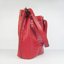 Load image into Gallery viewer, Hermes Crocodile vein Shoulder Bag H2804 red Silver

