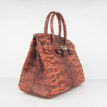 Load image into Gallery viewer, Hermes Birkin 30cm Lizard Pattern Handbag 6088 Orange/Golden
