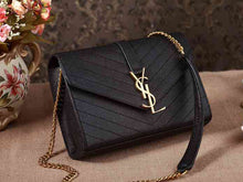 Load image into Gallery viewer, Yves Saint Laurent Small Monogramme Satchel Black Grain Textured Matelasse Leather
