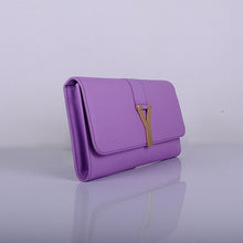 Load image into Gallery viewer, Yves Saint Laurent Lady Genuine Leather Purse Purple 39321
