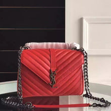 Load image into Gallery viewer, Yves Saint Laurent Medium Monogram College Bag in Red Goatskin
