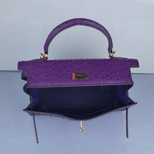 Load image into Gallery viewer, Hermes Kelly 32cm Ostrich Vein 6108 Purple Golden
