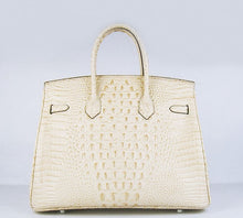 Load image into Gallery viewer, Hermes Birkin 35cm Crocodile Head Veins Handbags Beige Silver
