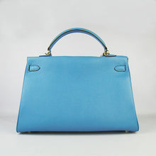 Load image into Gallery viewer, Hermes Kelly 35cm Togo Leather Handbag Light Blue/Golden
