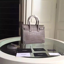 Load image into Gallery viewer, Yves Saint Laurent Nano Sac De Jour Croc Embossed Grey Bag
