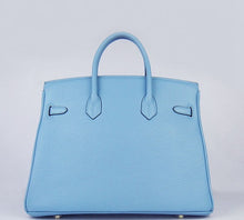 Load image into Gallery viewer, Hermes Birkin 35cm Togo Leather Handbags Light Blue Golden
