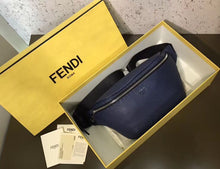 Load image into Gallery viewer, Fendi Belt Bag In Blue Romano Leather
