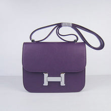 Load image into Gallery viewer, Hermes Constance Cowskin Leather Bag H017 purple silver
