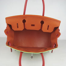 Load image into Gallery viewer, Hermes Birkin 30cm Togo Leather Handbags Red/Orange/Green Silver
