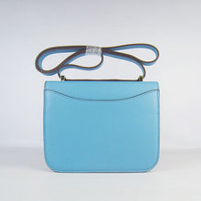 Load image into Gallery viewer, Hermes Constance Cowskin Leather Bag H017 light blue golden
