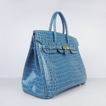 Load image into Gallery viewer, Hermes Birkin 6089 Crocodile Blue Bag
