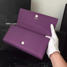 Load image into Gallery viewer, Yves Saint Laurent Purple Classic Monogramme Clutch
