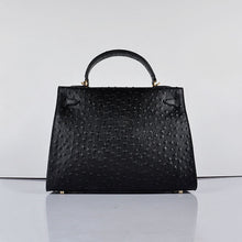 Load image into Gallery viewer, Hermes Kelly 32cm Ostrich Vein 6108 Black Golden
